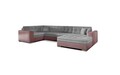Coltar extensibil dreapta 5 locuri ELTAP, Damario, 338x189x78 cm, lemn/poliester, gri/roz