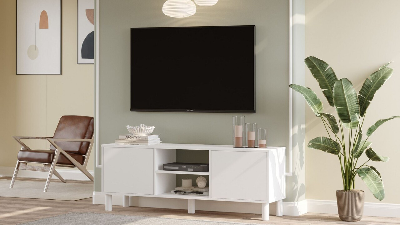 Comoda TV, Hanah Home, ALS1-W, 160x59.1x40 cm, PAL, Alb — imaginea 3