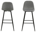 Scaun de bar Wilma, Actona, 46.6x51x101 cm, poliester/otel, gri deschis