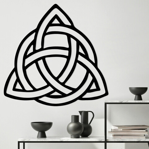 Decoratiune de perete, Model-156, Metal, Dimensiune: 59 x 1,5 x 49 cm, Negru