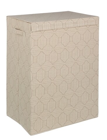 Cos de rufe, hexagon, bizzotto, 40x30x60 cm, pliabil, carton/poliester, crem/maro
