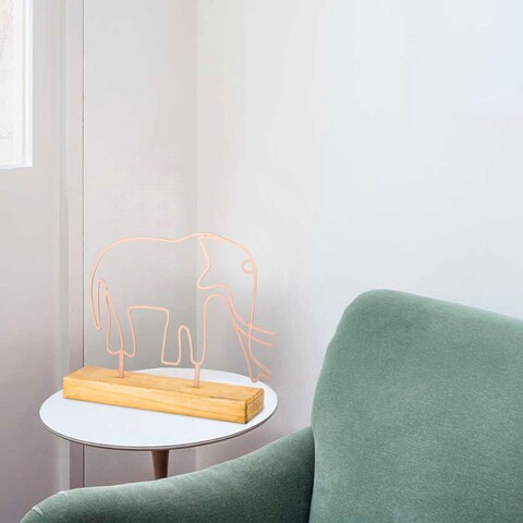 Decoratiune, Elephant, 32x30x4 cm, Metal, Cupru