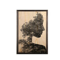Tablou decorativ, Woman Forest, Lemn, Lemn, Multicolor
