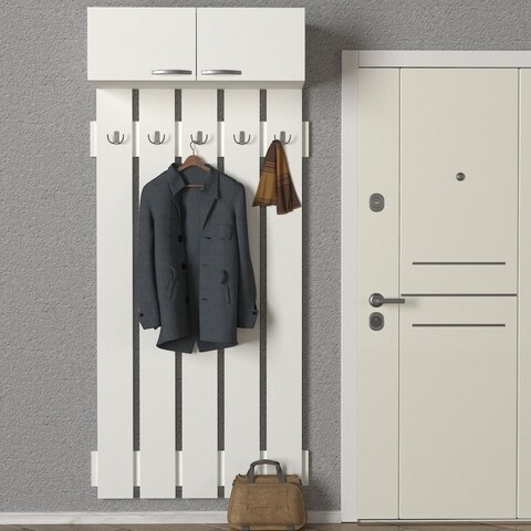 Cuier yonca, woody fashion, 90x31.4x210 cm, alb