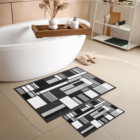 Set covorase de baie, L'essentiel Maison, Asr28, Negru