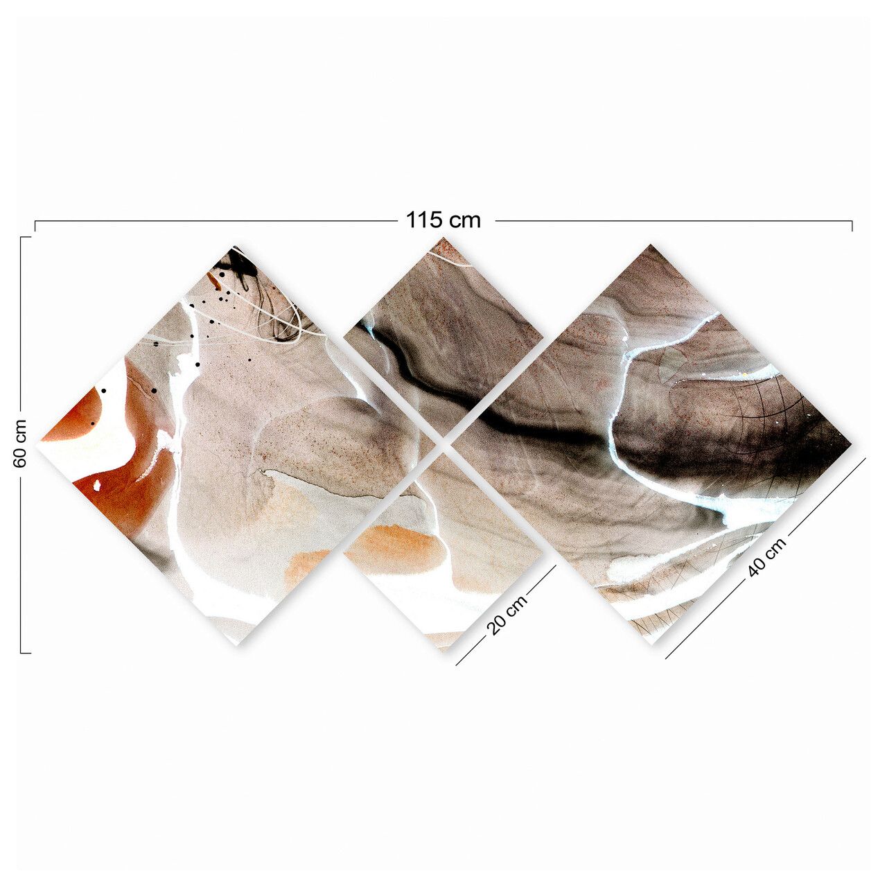 Set 4 tablouri decorative, 4MDF2209763, MDF, Imprimat UV, Multicolor