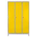 Dulap de depozitare cu incuietoare, Shelvoria, Js1027Sa, 97x185x37 cm, Otel, Gri / Galben