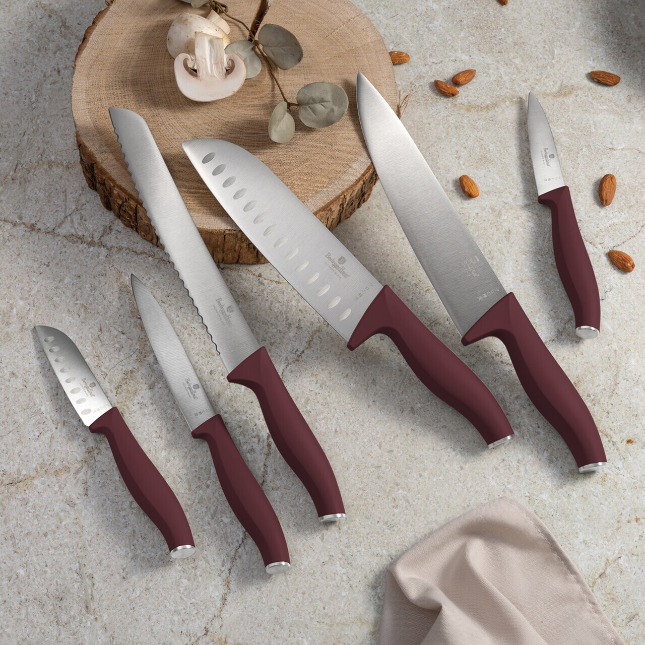 Set 6 cutite Berlinger Haus, Leonardo, inox, visiniu mat - imagine 10