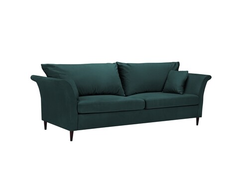 Canapea extensibila, Pivoine, Mazzini Sofas, 3 locuri, cu lada de depozitare, 245x95x98 cm, catifea, albastru petrol