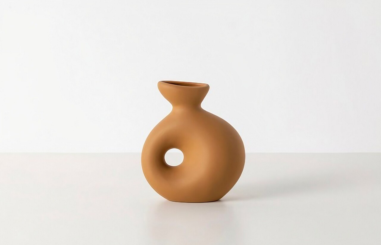 Vaza, CY0150, Ceramica, Galben mustar