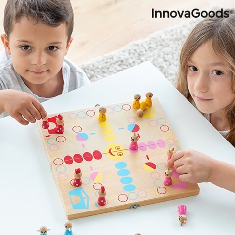 Set masa din lemn cu animale pake innovagoods 18 piese