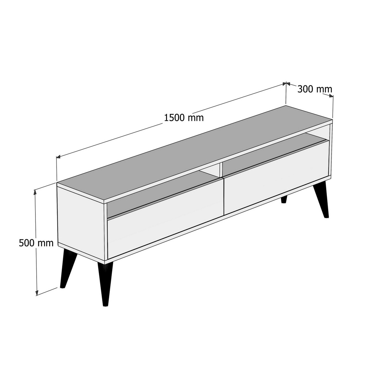 Comoda TV, Hommy Craft, Best 2, 150x30x50 cm, PAL, Crem