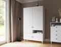Dulap pentru haine ELTAP, Dullum, 120x60x205 cm, PAL/PVC, alb