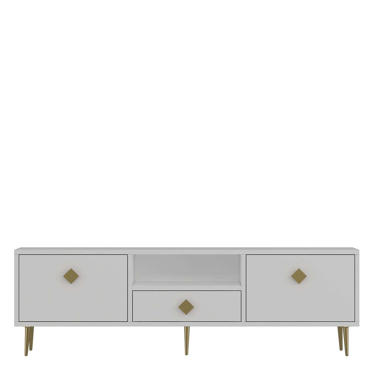 Comoda TV, Hanah Home, 1308-DROP-1, 140x45x30 cm, PAL , Alb/Auriu - view 3