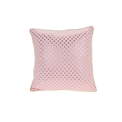 Perna decorativa Dots, 40x40 cm, poliester, roz/auriu