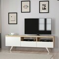 Comoda TV, Inarch, Brüksel, 150x46x35 cm, Stejar / Alb