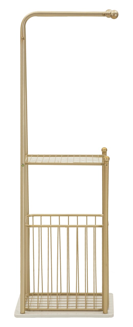 Suport pentru prosoape, Mauro Ferretti, Root, 40x30x122 cm, metal/imitatie de marmura, auriu/alb - view 7