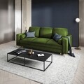 Canapea extensibila, Mimosa, Mazzini Sofas, 3 locuri, cu lada de depozitare, 220x100x92 cm, catifea, verde