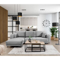 Coltar extensibil stanga 4 locuri ELTAP, LT-03NU, Dalia, 289x190x95 cm, lemn/poliester, gri deschis