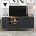 Consola, Hommy Craft, Napoli, 180x81x35 cm, PAL, Antracit / Nuc