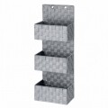 Organizator cu montare pe usa, 3 compartimente, Adria Grey, Wenko, 72 x 25 cm, 100% polipropilena/inox, gri