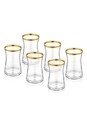 Set 6 pahare de ceai GLM0041, Mia, 3.5x3.5x9 cm, sticla