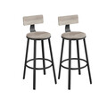 Set 2 scaune de bar, Vasagle, Industrial, 54x99 cm, PAL/otel, gri
