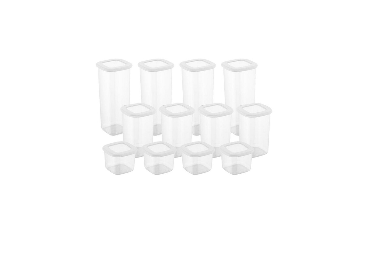 Set recipiente depozitare, Hermia, 964FRM1172, Size: 10 x 10 x 16,5 cm / 1200 ml (4 Pieces), Alb - imagine 4