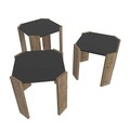 Masuta de cafea, Zena Home, Lori, 44.5x41x44.5 cm, PAL, Antracit / Nuc