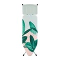 Masa de calcat, Brabantia, SSUH - Tropical Leaves, 45 x 124 cm, otel inoxidabil/bumbac, alb/verde/roz