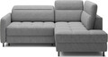 Coltar extensibil dreapta 3 locuri ELTAP, RT-04RAQ, Barea, 208x160x100 cm, lemn/poliester, gri deschis