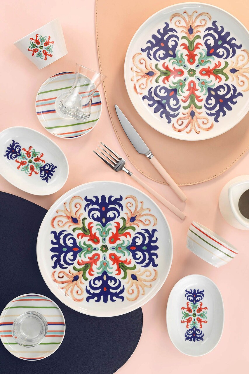 Serviciu de masa breakfast 26 piese MOD30KH60012077, Kutahya Porselen, portelan, multicolor - 1 | YEO