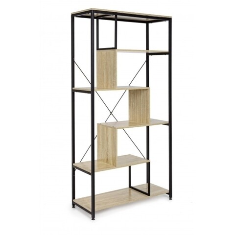 Biblioteca, elettra, bizzotto, 84x34x162 cm, pal melaminat/otel