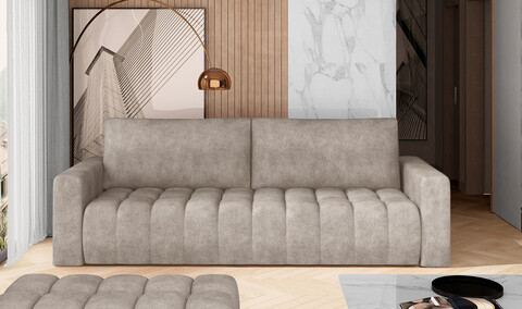 Canapea extensibila 3 locuri ELTAP, Laz08, Lazaro, 247x97x92 cm, lemn/poliester, bej