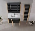 Set Dulap de Baie cu Chiuvetă și Oglindă (2 Piese), Hanah Home, Ricato 100, Stejar