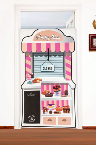 Joc cu fixare pe usa, Pastry Shop, 137x77x0.1 cm, Piele ecologica, Roz mezoni.ro