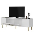 Comoda TV, Olivia, Dekolp5, Alb/Auriu