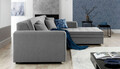 Coltar extensibil dreapta 4 locuri, ELTAP, Sorento, 296x194x78 cm, lemn/poliester, gri inchis/alb