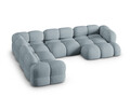 Coltar panoramic stanga 5 locuri, Loretto, Cosmopolitan Design, 345x250x68 cm, tesatura structurata, albastru pastel