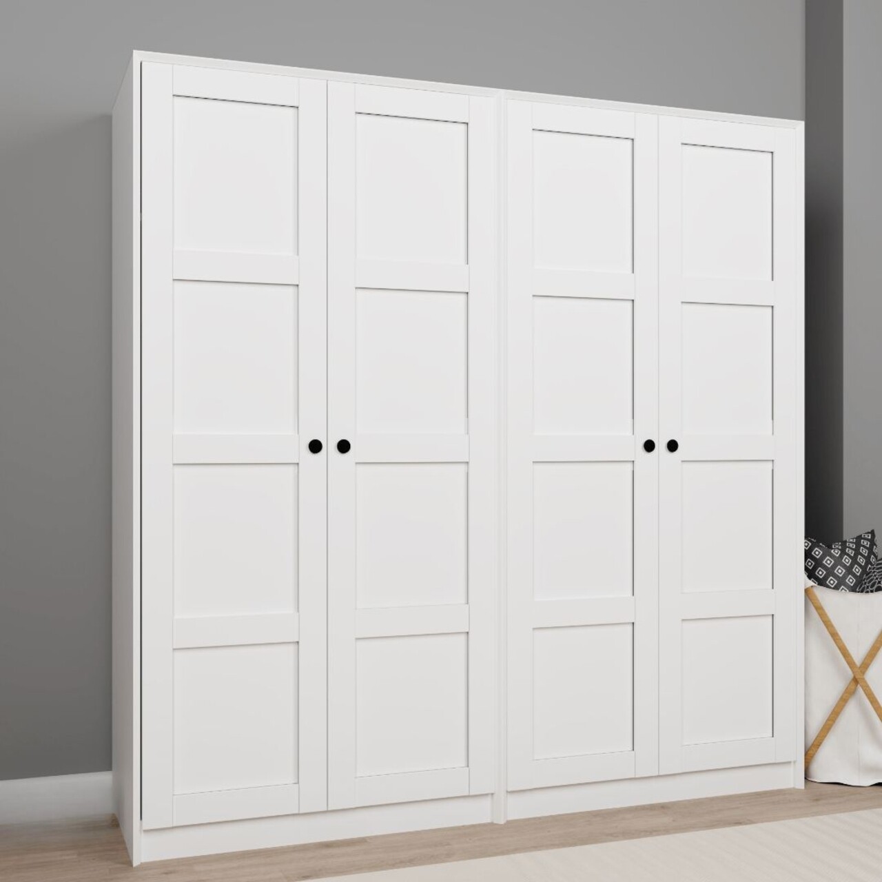 Dulap pentru haine, Miwood, Lucas 1600-87, Alb - 1 | YEO