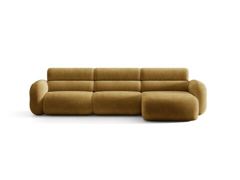 Coltar dreapta 4 locuri, Neo, Micadoni Home, 305x165x83 cm, tesatura Chenille, galben mustar