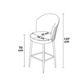 Set scaune de bar 6 piese, Charlotte, Uras, Metal, Negru