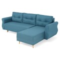 Coltar extensibil cu lada si sezlong interschimbabil, Lecce, L.230 l.76/140 H.90, stofa, albastru