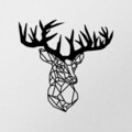 Decoratiune de perete, Deer Metal Decor, metal, 50 x 49 cm, negru