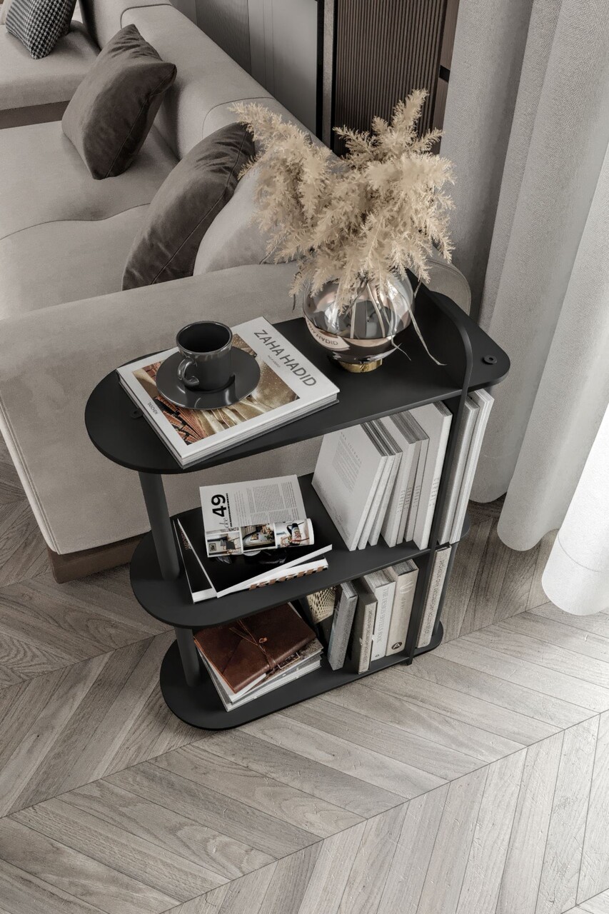 Masuta, Hanah Home, Kaiteki, 24x82x8 cm, MDF , Negru