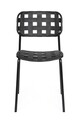 Scaun pentru gradina Clover, Bizzotto, 52x40x80 cm, otel tratat pentru exterior, negru