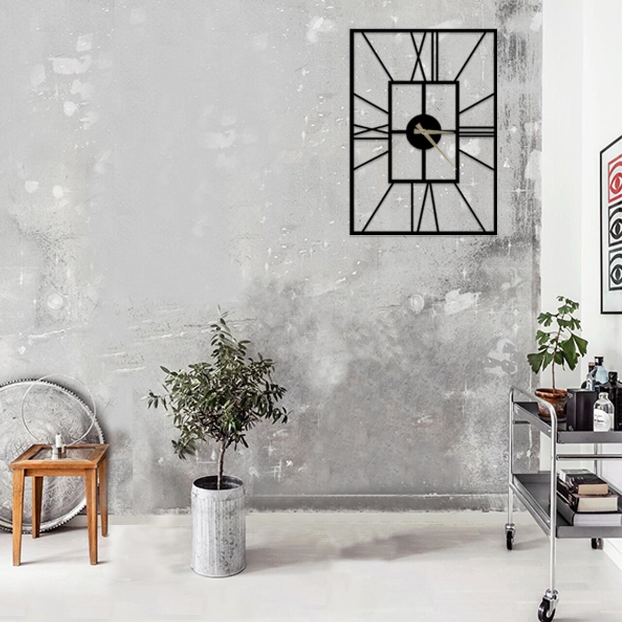 Ceas de perete Asalet 50 x 70 cm Negru