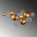 Decoratiune de perete, Aurora 2, Metal, Dimensiune: 45 x 82 cm, Argint / Cupru