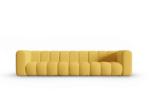 Canapea 5 locuri, Lupine, Micadoni Home, BL, 318x87x70 cm, poliester chenille, galben
