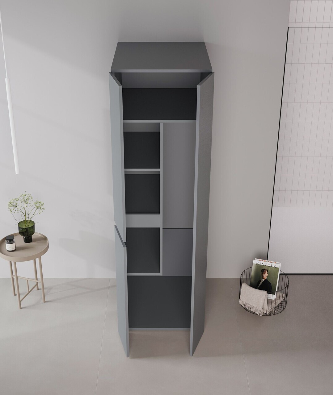 Dulap de baie, Hanah Home, Solis 60, Antracit mat — imaginea 3